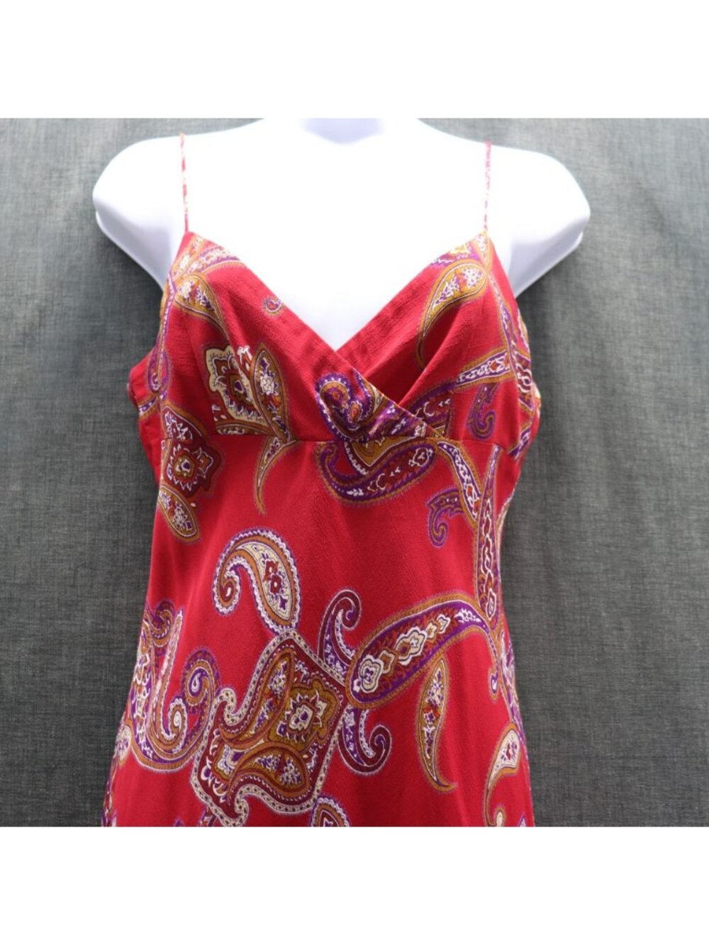 Vintage Arden B Y2K Coquette Paisley Slip Dress Red Purple Small - Picture 4 of 14